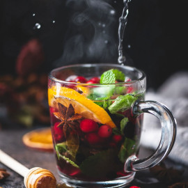 Чай с клюквой и мятой