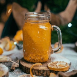 Sea buckthorn punch with rum